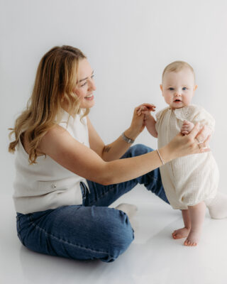 Beautiful family connection captured during a studio photoshoot.