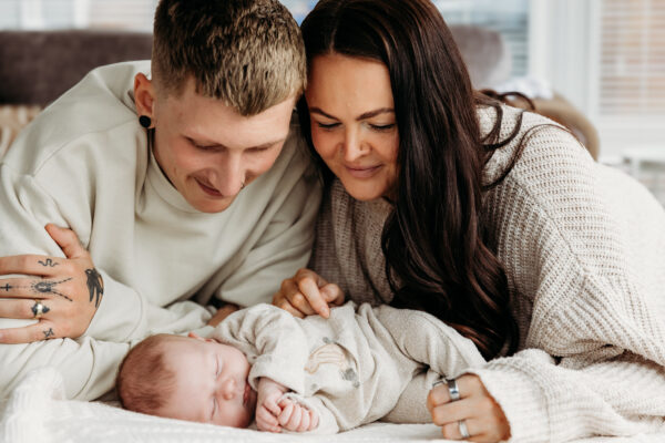 Happy family portrait captured in home